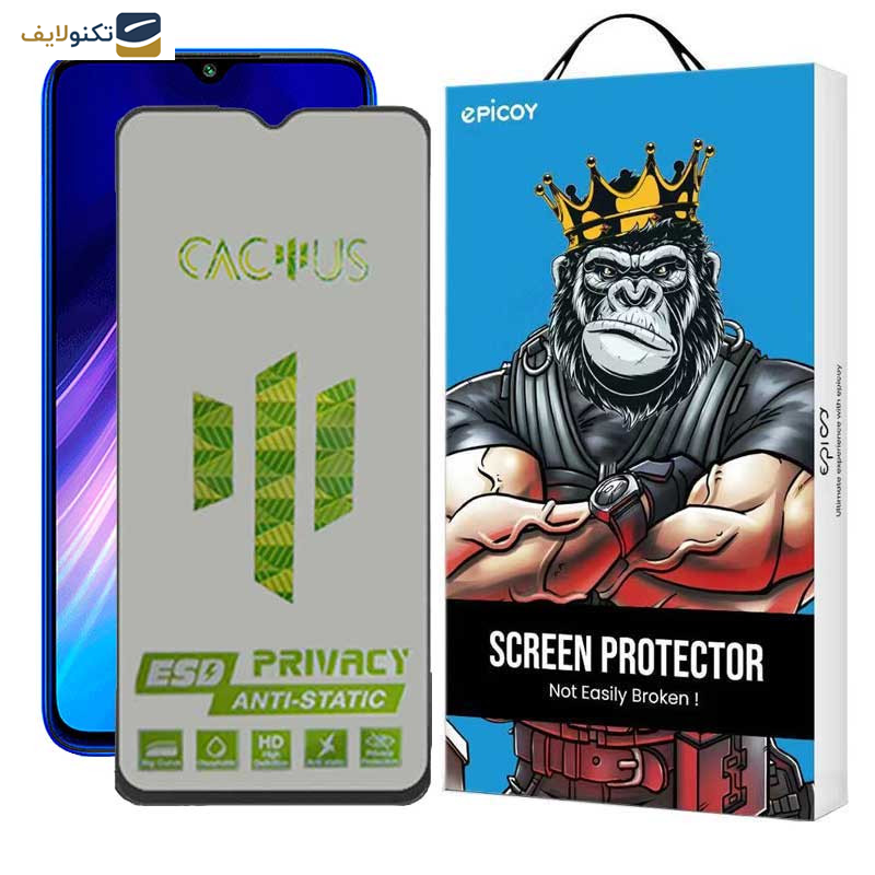 محافظ صفحه نمایش حریم شخصی اپیکوی مدل Cactus-ESD-Privacy مناسب برای گوشی موبایل شیائومی Redmi Note 8 - Epicoy Cactus-ESD-Privacy Screen Protector For Xiaomi Redmi Note 8